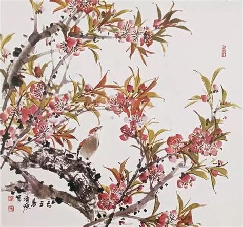 桃花画法|国画桃花画法详解，从用笔到调色，满满的干货！,艺术,绘画,好看。